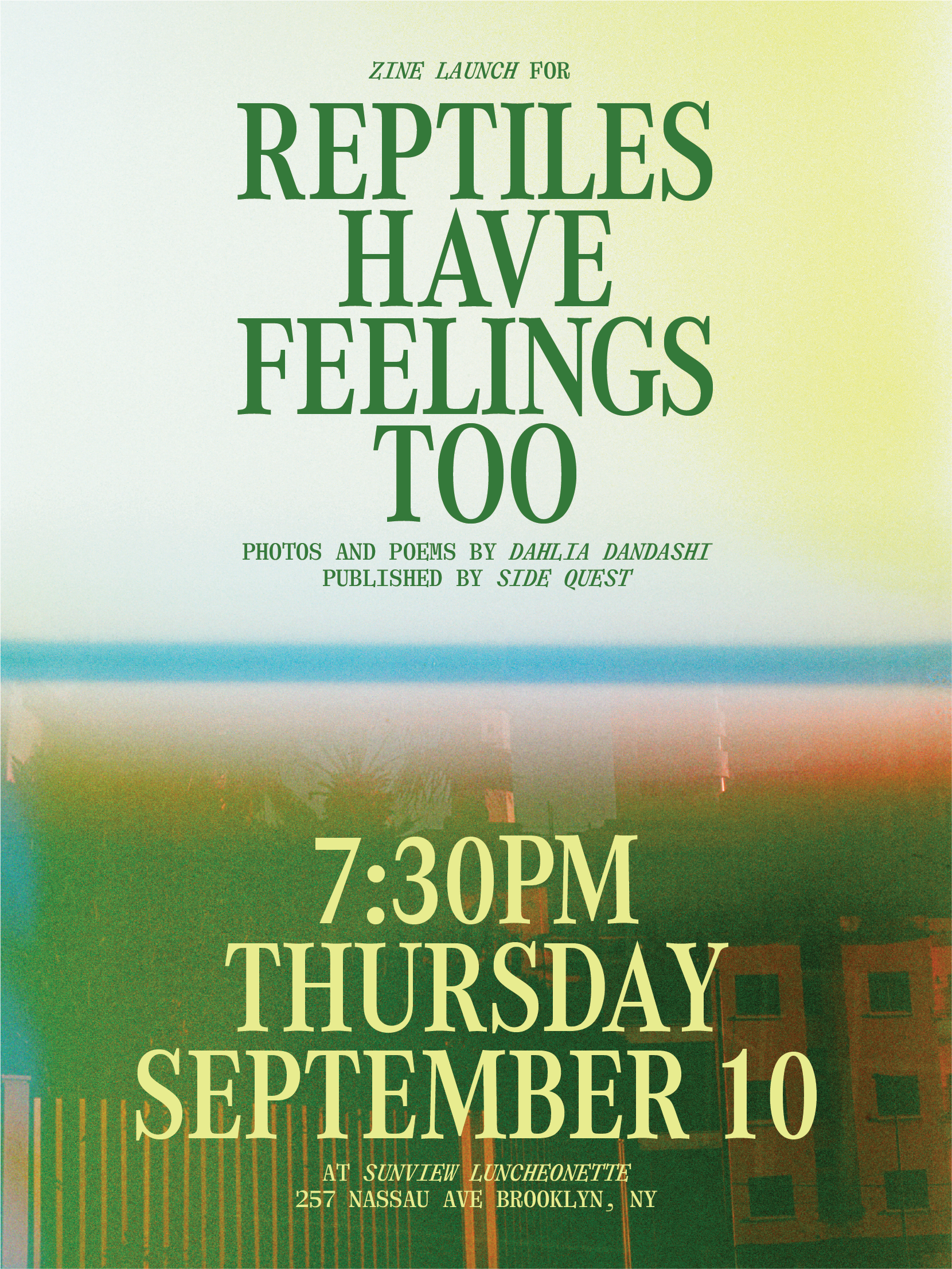 Reptiles Have Feelings, Too - Zine Launch