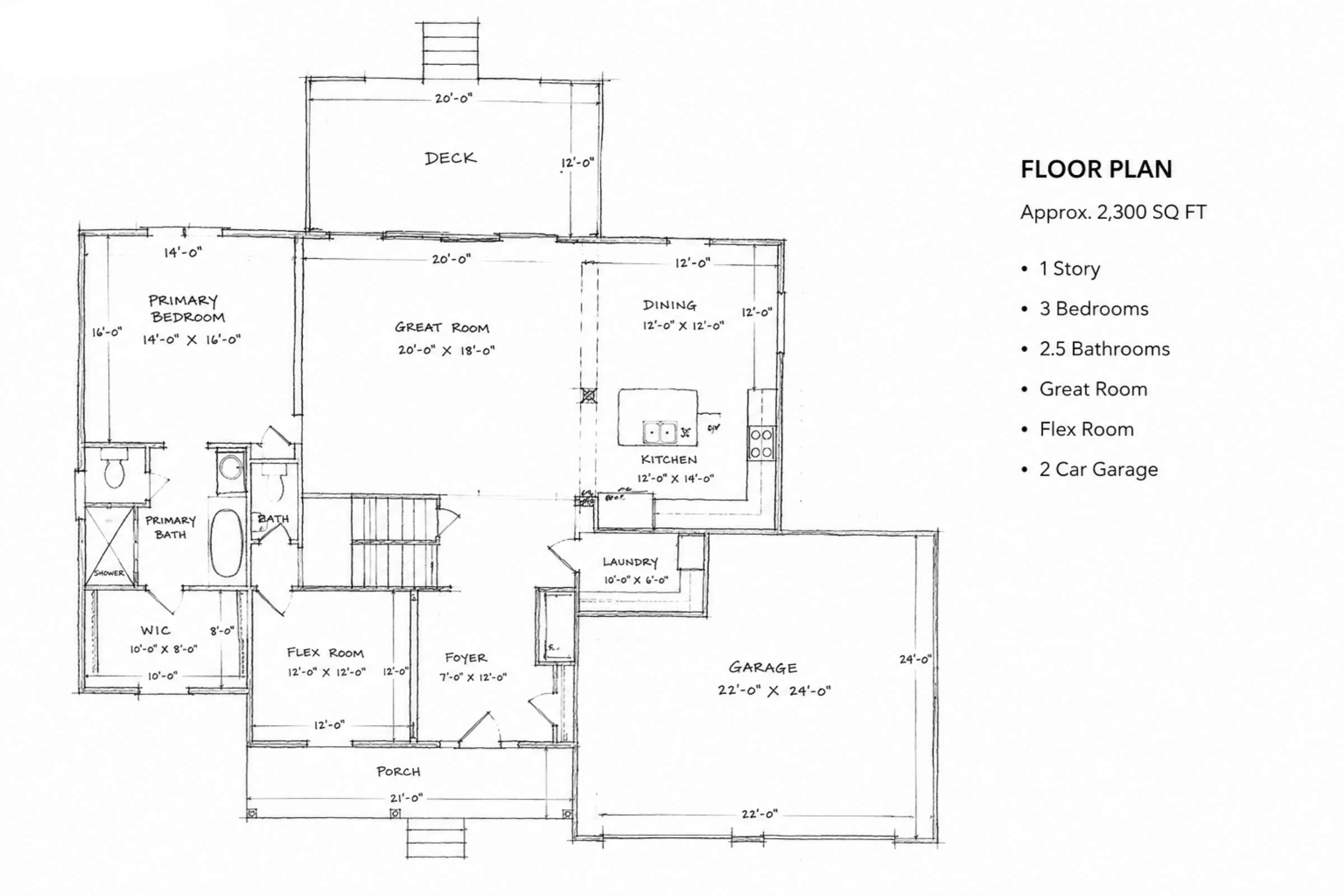 Rough sketch before floor plan redraw