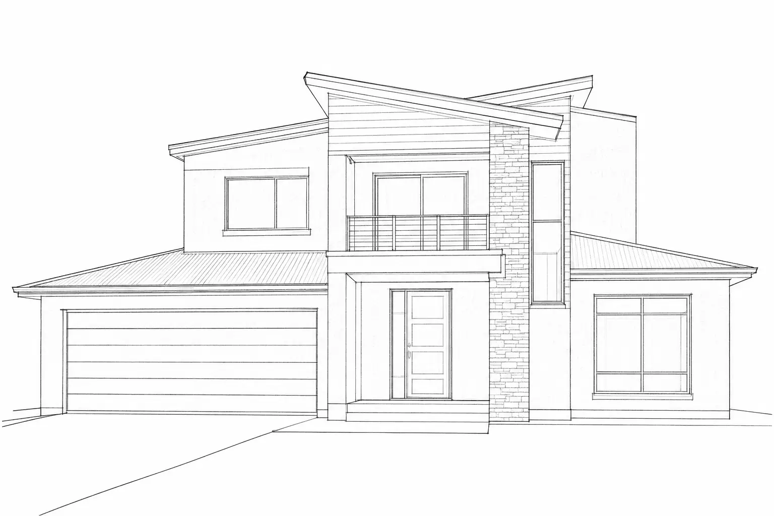 Architectural CAD drawing before 3D rendering