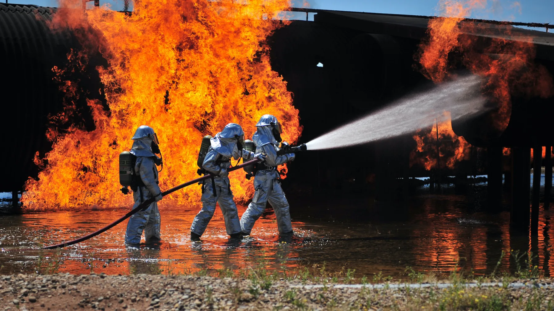 PFAS-laden firefighting foam, a major source of the "forever chemicals" tracked by UCMR5