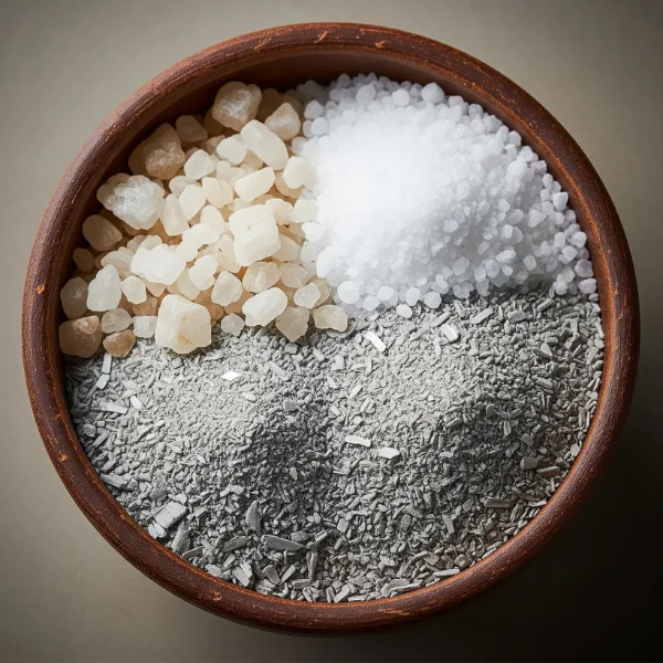 A spread of mineral-rich whole foods โ fruits, vegetables, dairy, and proteins, the primary source of dietary minerals