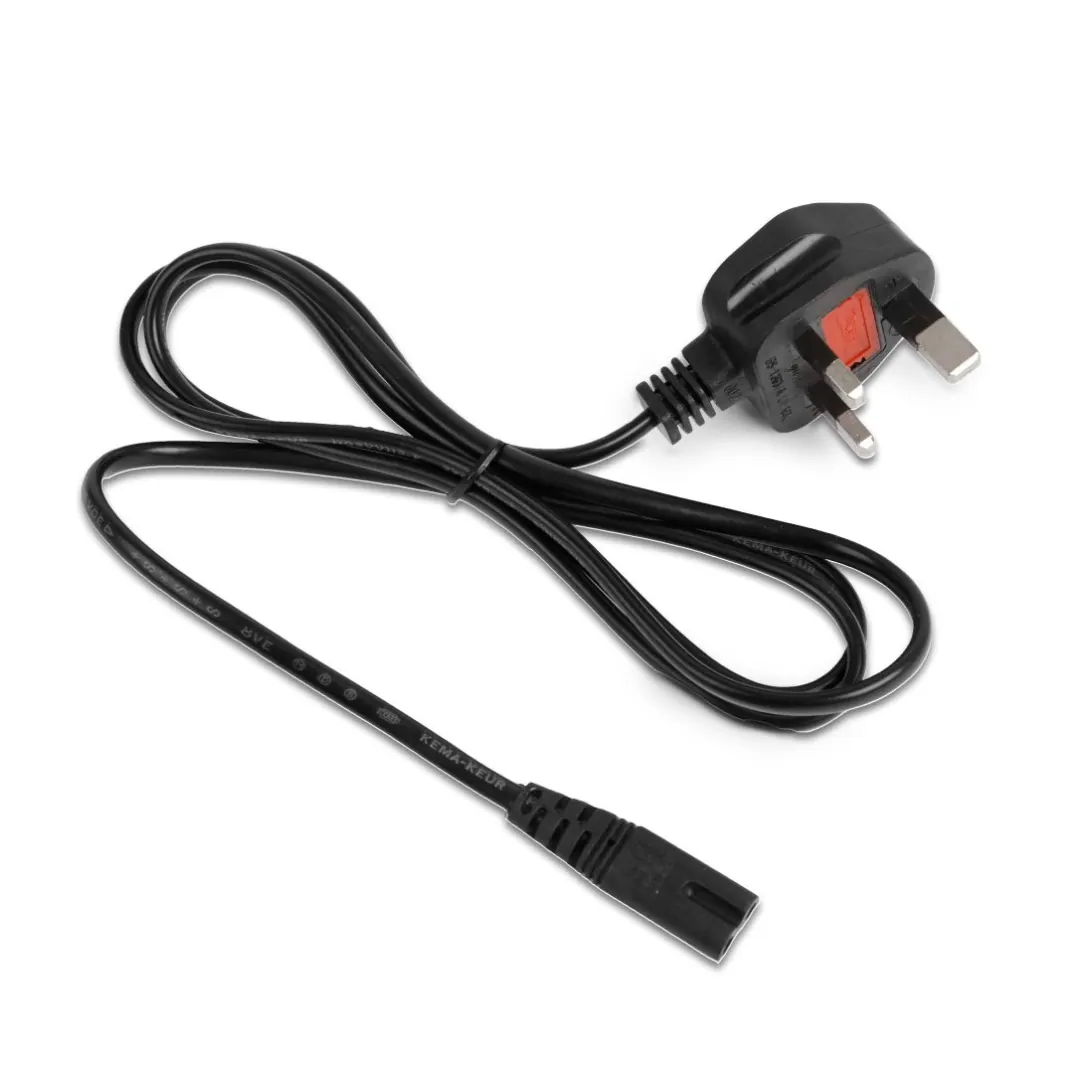 UK 3-Pin Figure-8 Power Cable for PS5, PS4 & PS4 Slim – Black