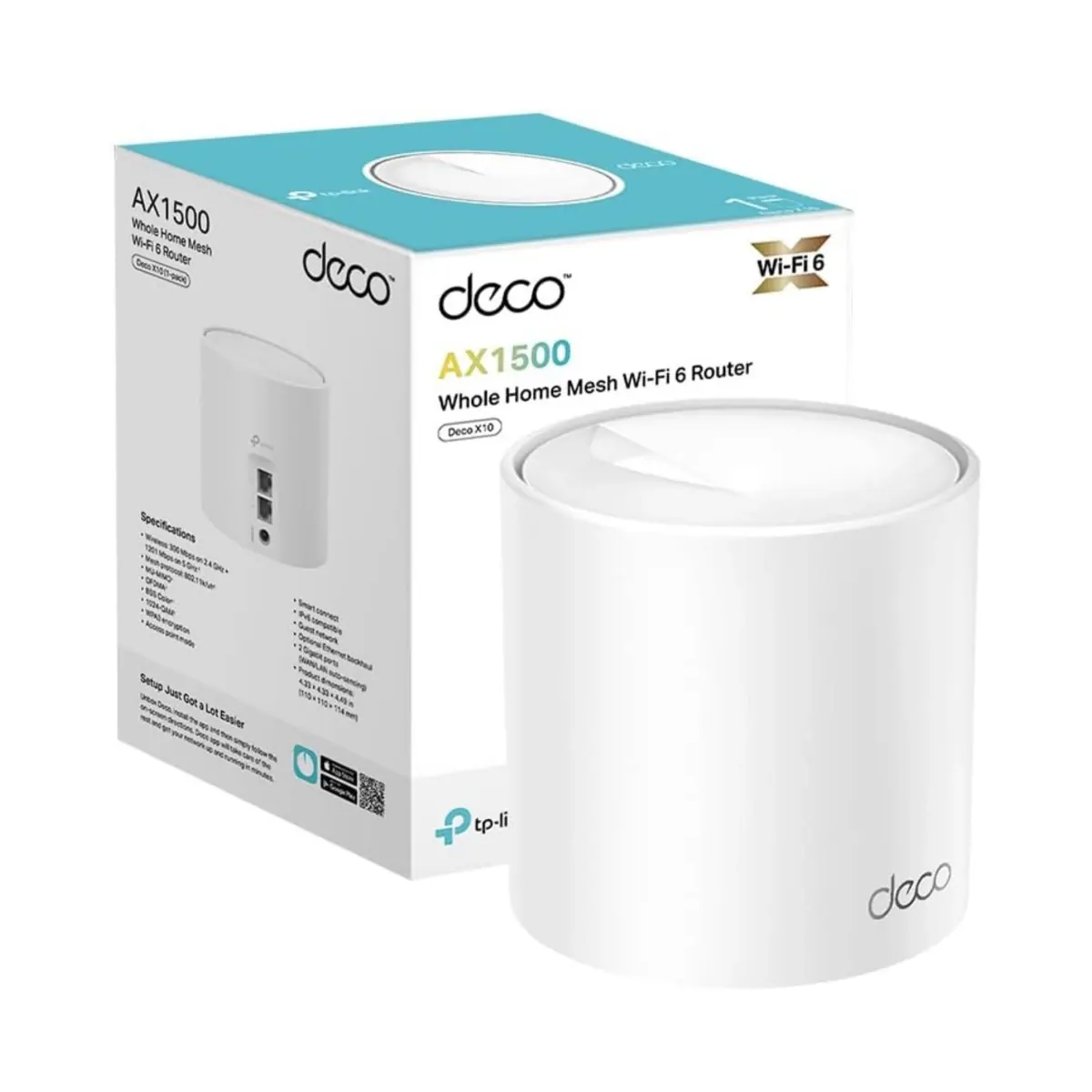 TP-Link Deco X10 AX1500 Whole Home Mesh Wi-Fi 6 - 1 Pack