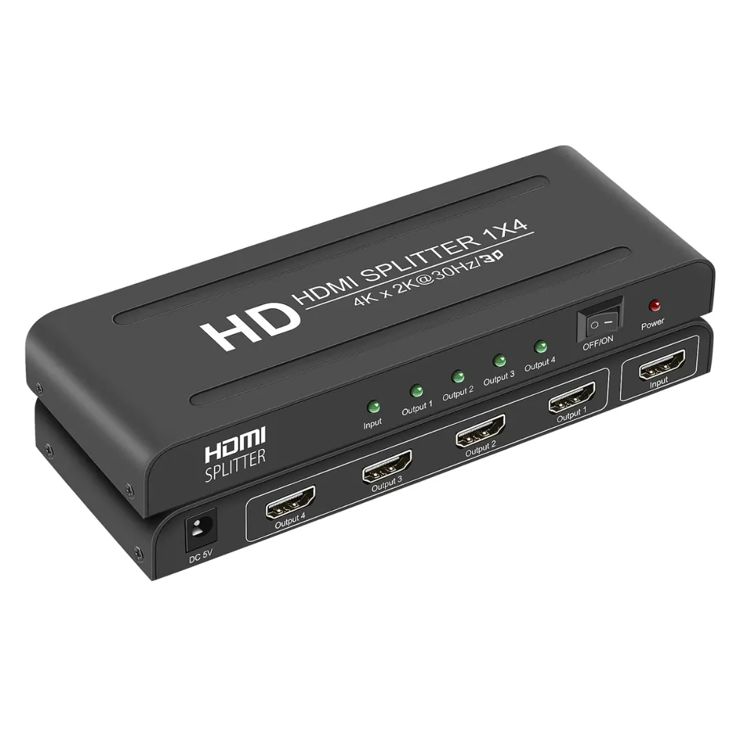 HDTV 4K 1x4 HDMI Splitter 1 Input 4 Outputs UHD 3840x2160 30Hz