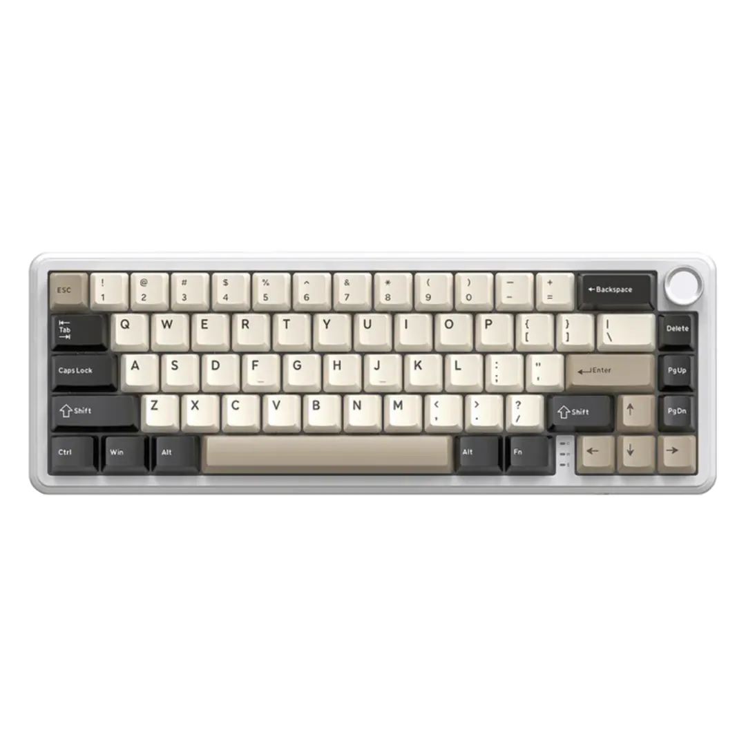 ATTACK SHARK X66 60% Tri-Mode Wireless Mechanical Keyboard – Strawberry Linear Switch, RGB, White Cheese