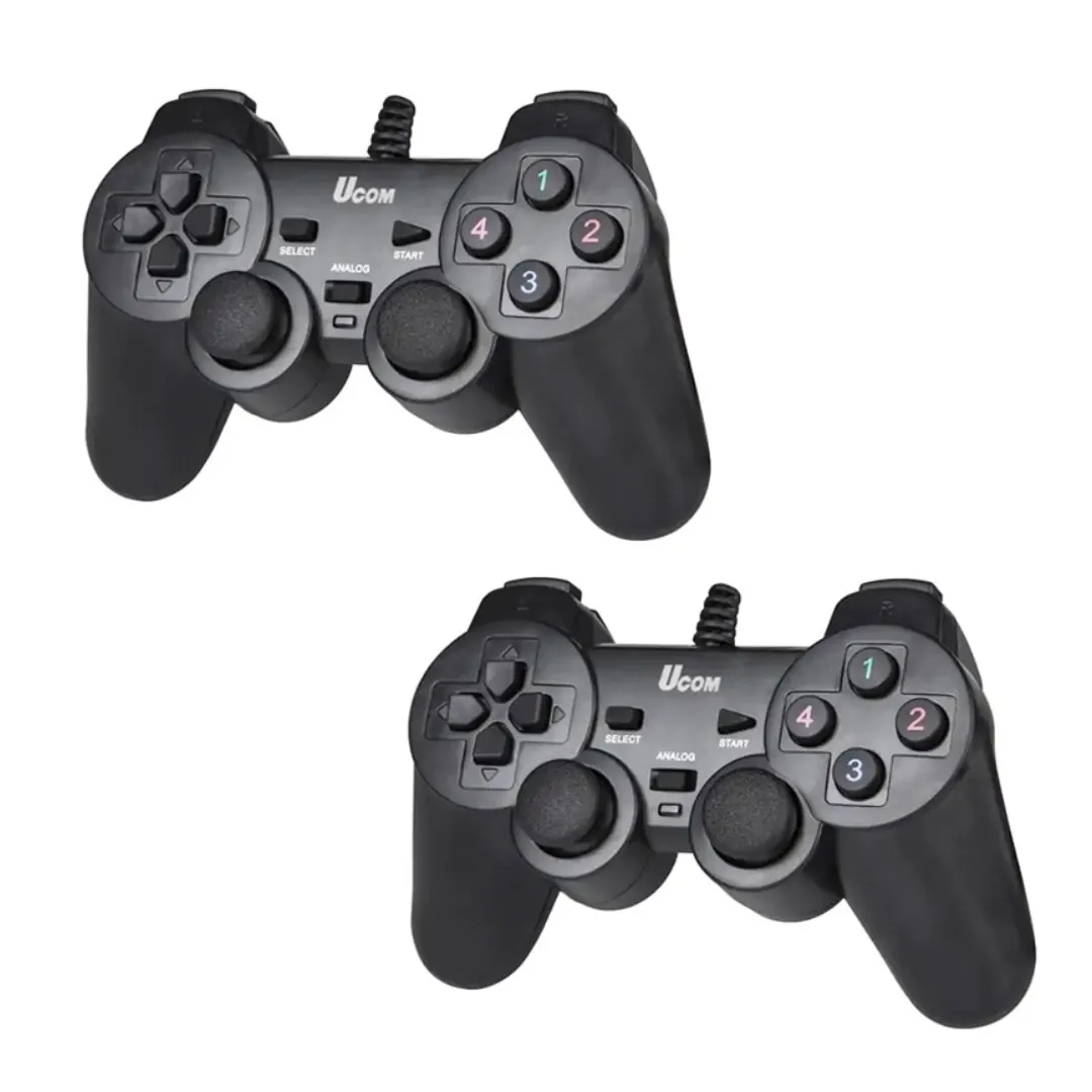 UCOM UC-JS704S2 USB Wired Dual Shock Gamepad Controller for PC - 2 Pack