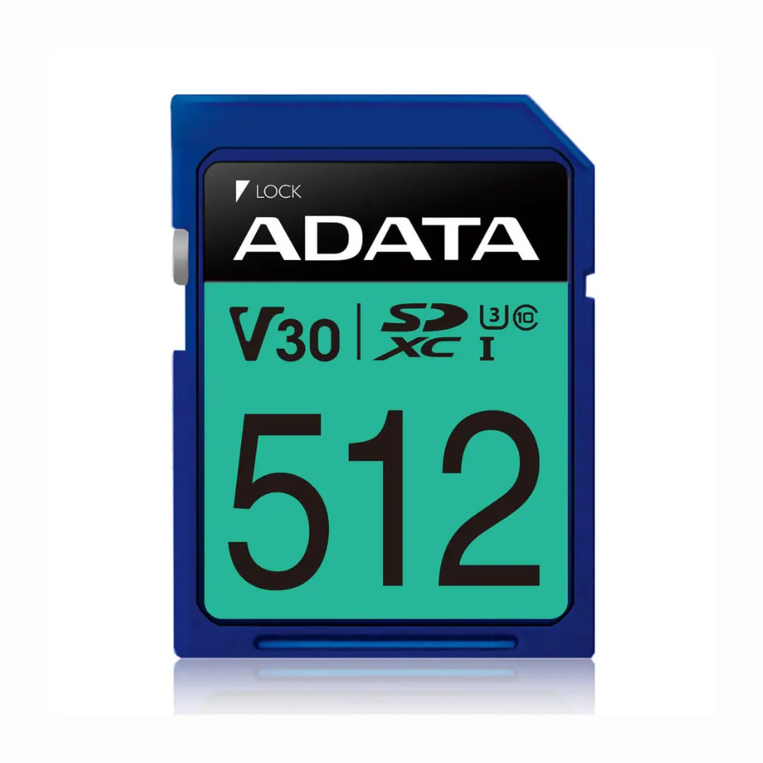 ADATA Premier Pro 512GB SDXC UHS-I Card 100MB/s U3 V30 Class 10 4K Ultra HD