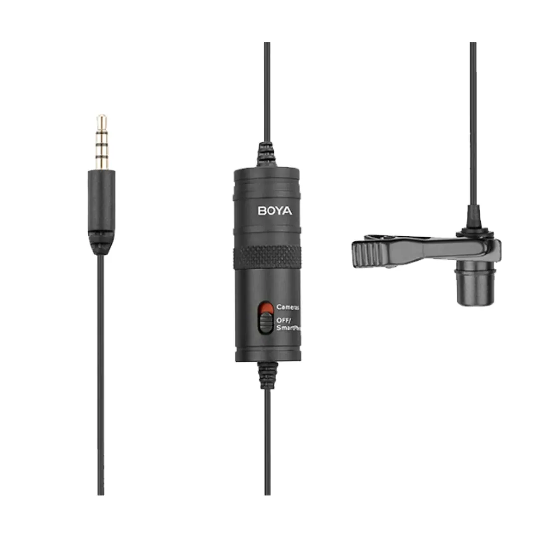 BOYA BY-M1 Universal Lavalier Microphone 3.5mm 6m - Black