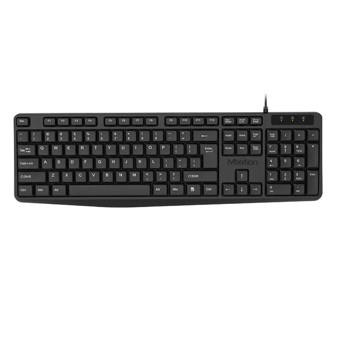 Meetion K200 Wired USB Chocolate Keyboard 104/105 Keys - Black