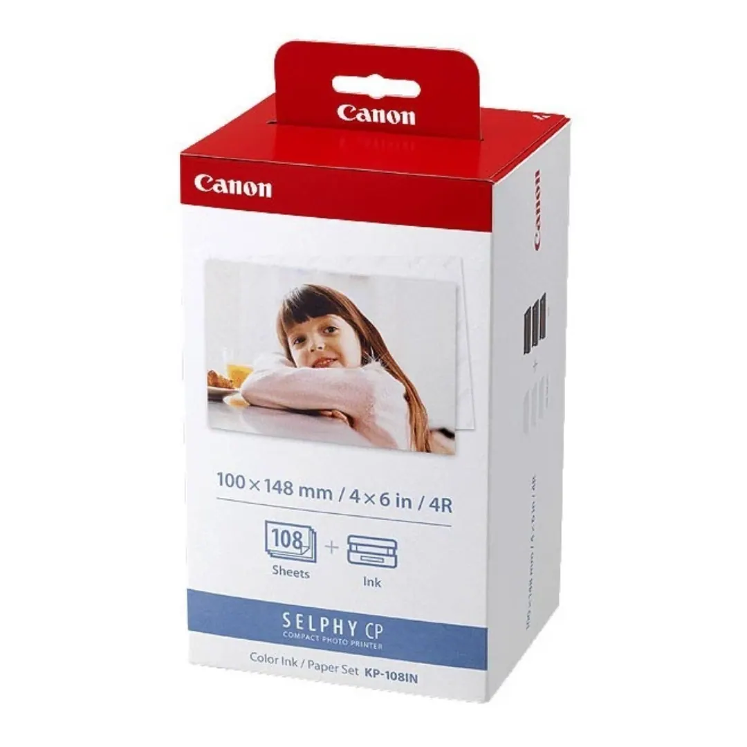 Canon SELPHY KP-108IN Color Ink/Paper Set 4×6 108 Sheets