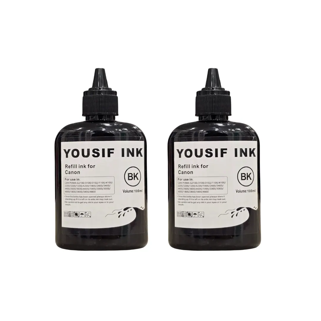YOUSIF INK 2x100ml Black Refill Ink for Canon PIXMA G-Series Printers – BK