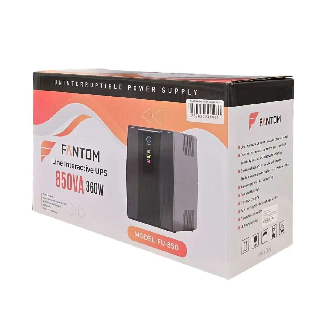 FANTOM FU-850 850VA 360W Line Interactive UPS with AVR - Black.#