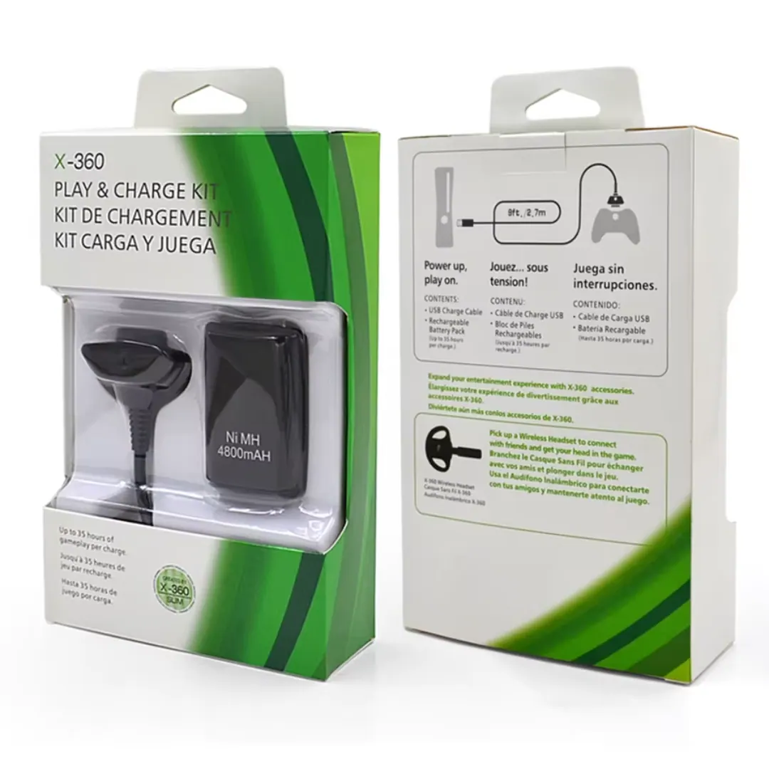 X-360 Play & Charge Kit 4800mAh Rechargeable Battery Pack with USB Charging Cable
