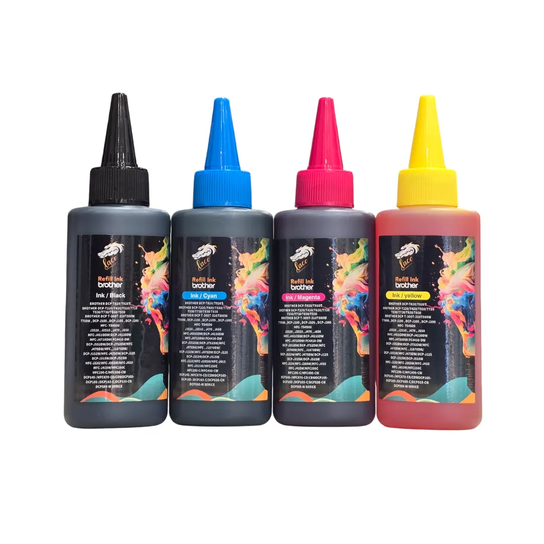Laco Brother-Compatible CMYK Refill Ink Set 4×100ml – 400ml