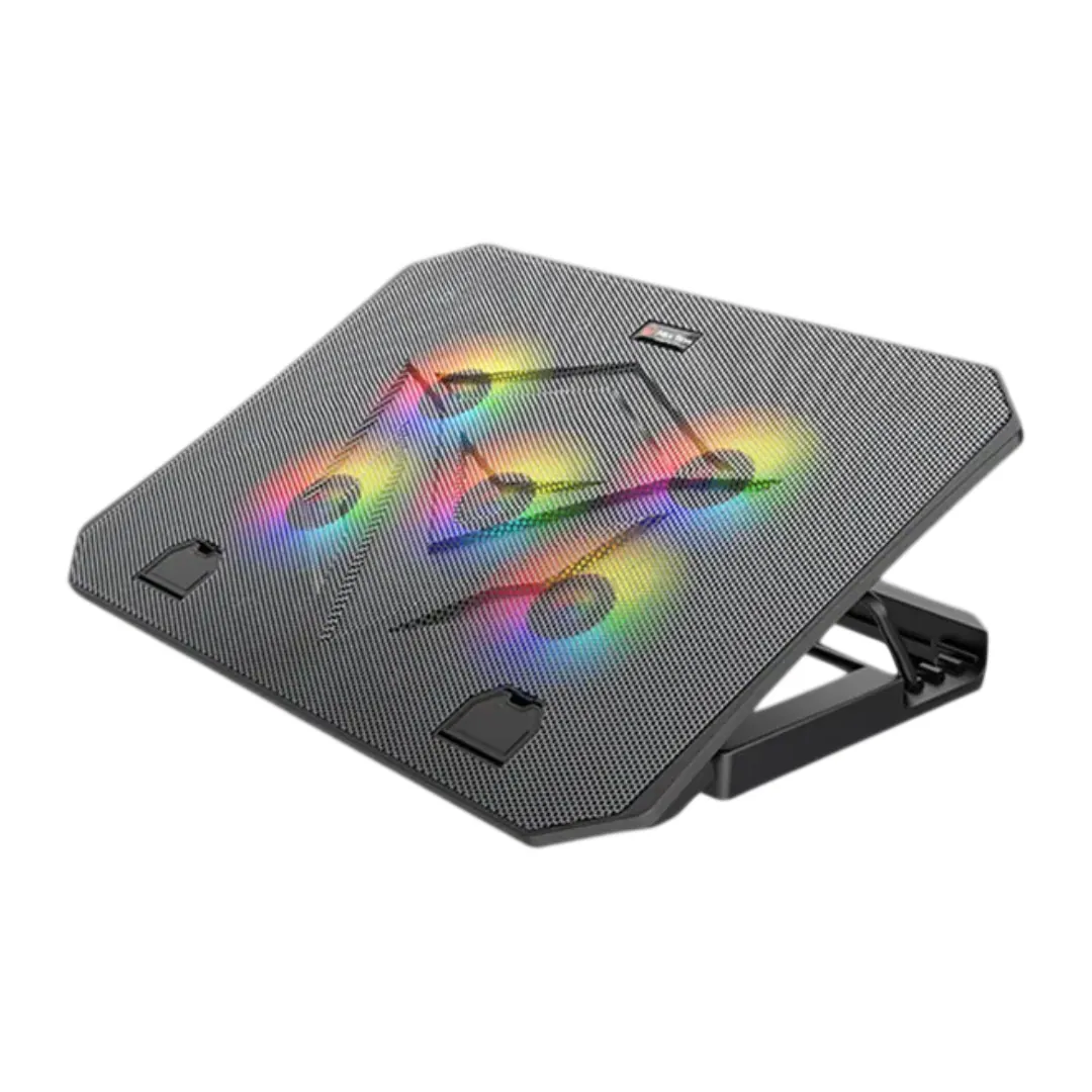 Meetion CP3030 RGB Gaming Laptop Cooling Pad with 5 Fans 9–15.6" - Black#