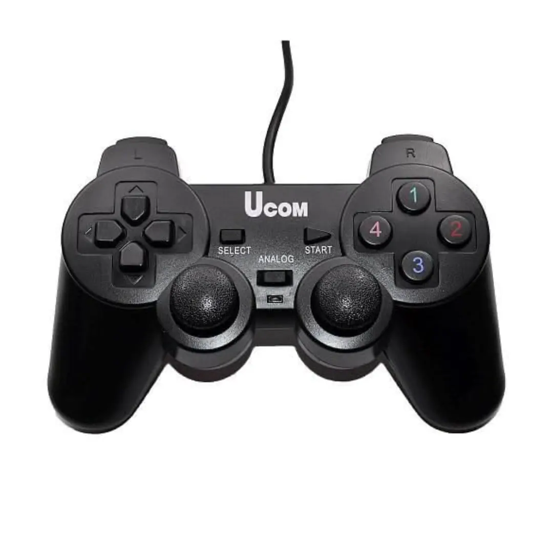 UCOM-704 USB Wired Dual Shock Gamepad Controller for PC - 1 Pack