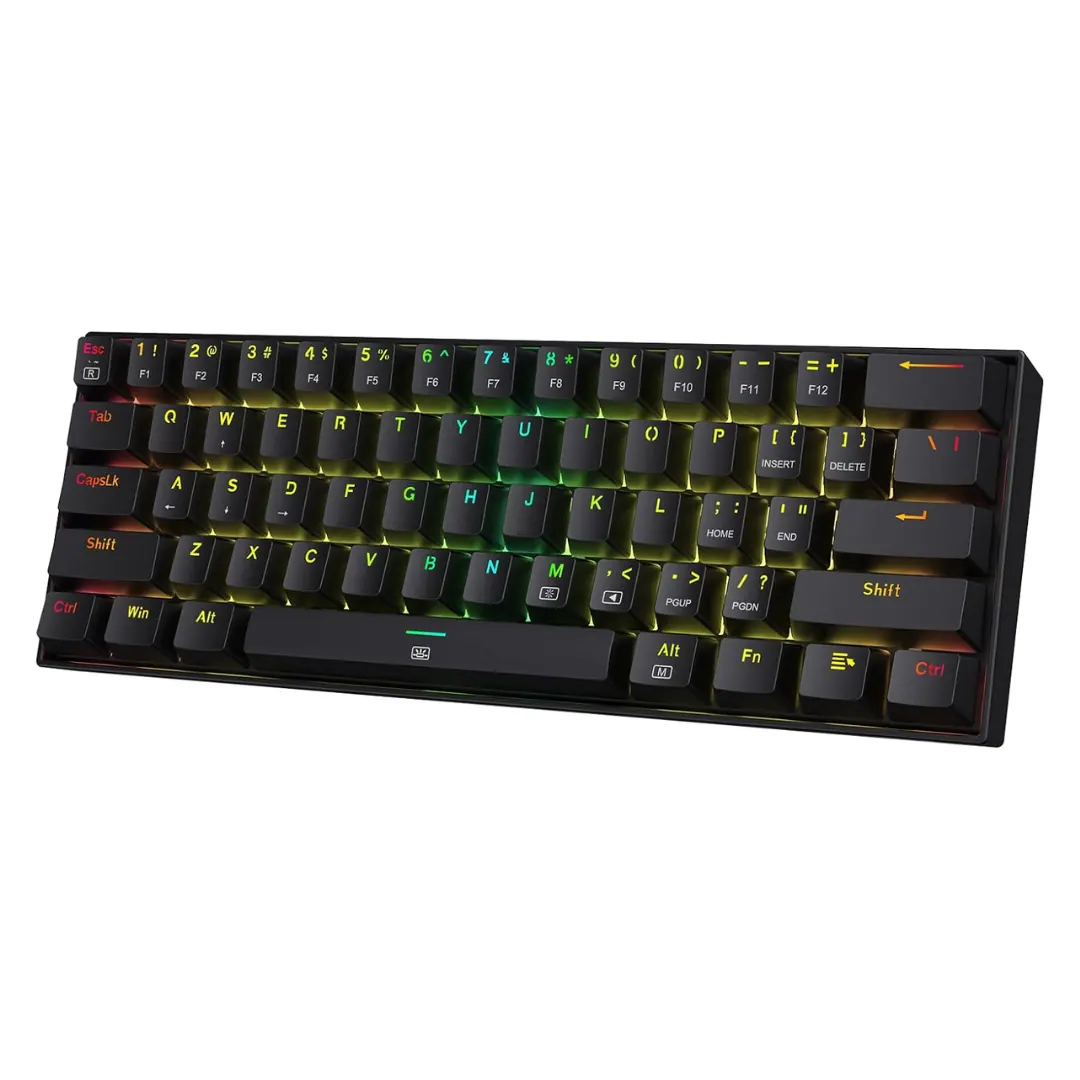 Redragon DragonBorn K630RGB-1 60% RGB Dust-Proof Red Switch Wired Mechanical Gaming Keyboard – Black