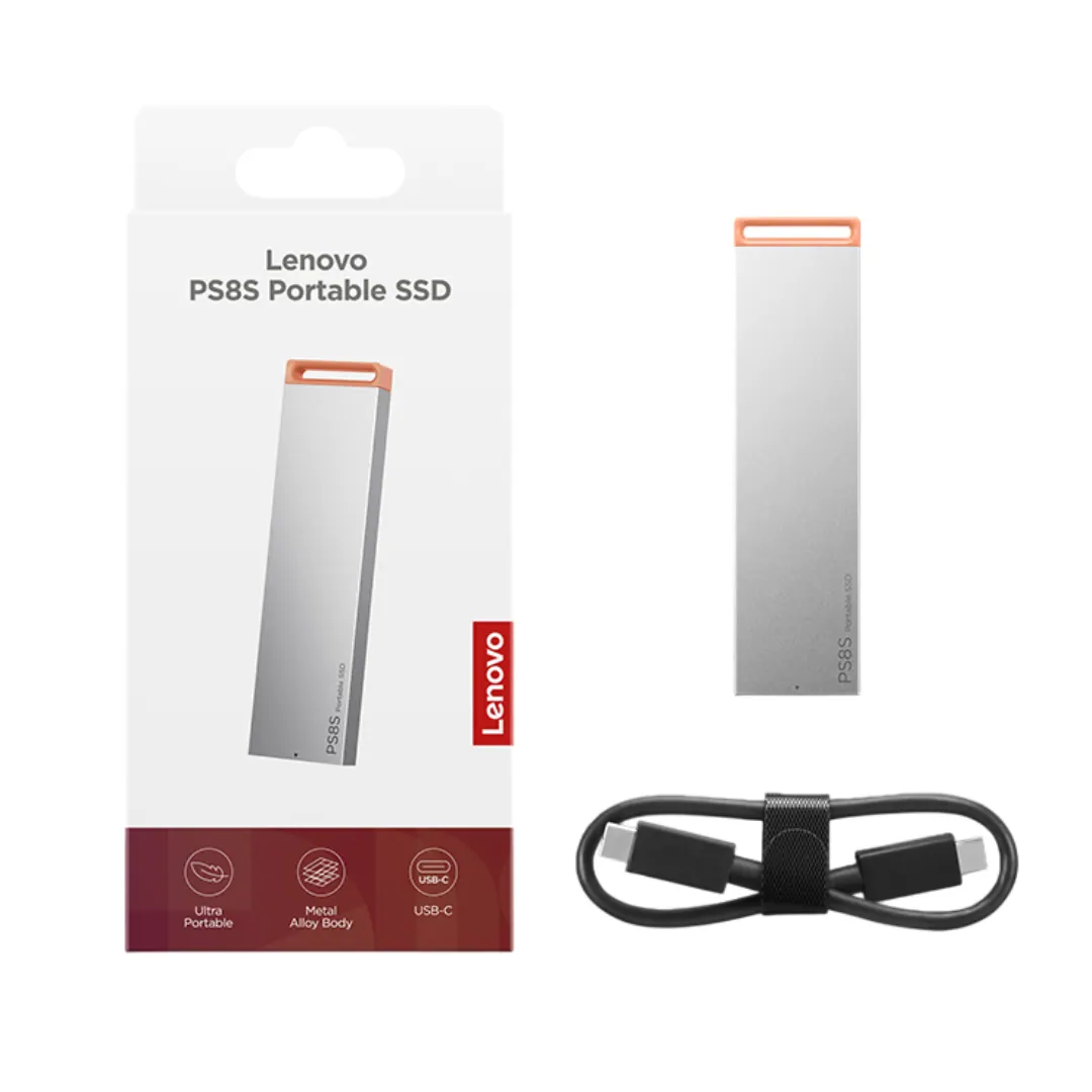Lenovo PS8S Portable SSD 512GB USB-C USB 3.2 Gen 2 1050MB/s External SSD
