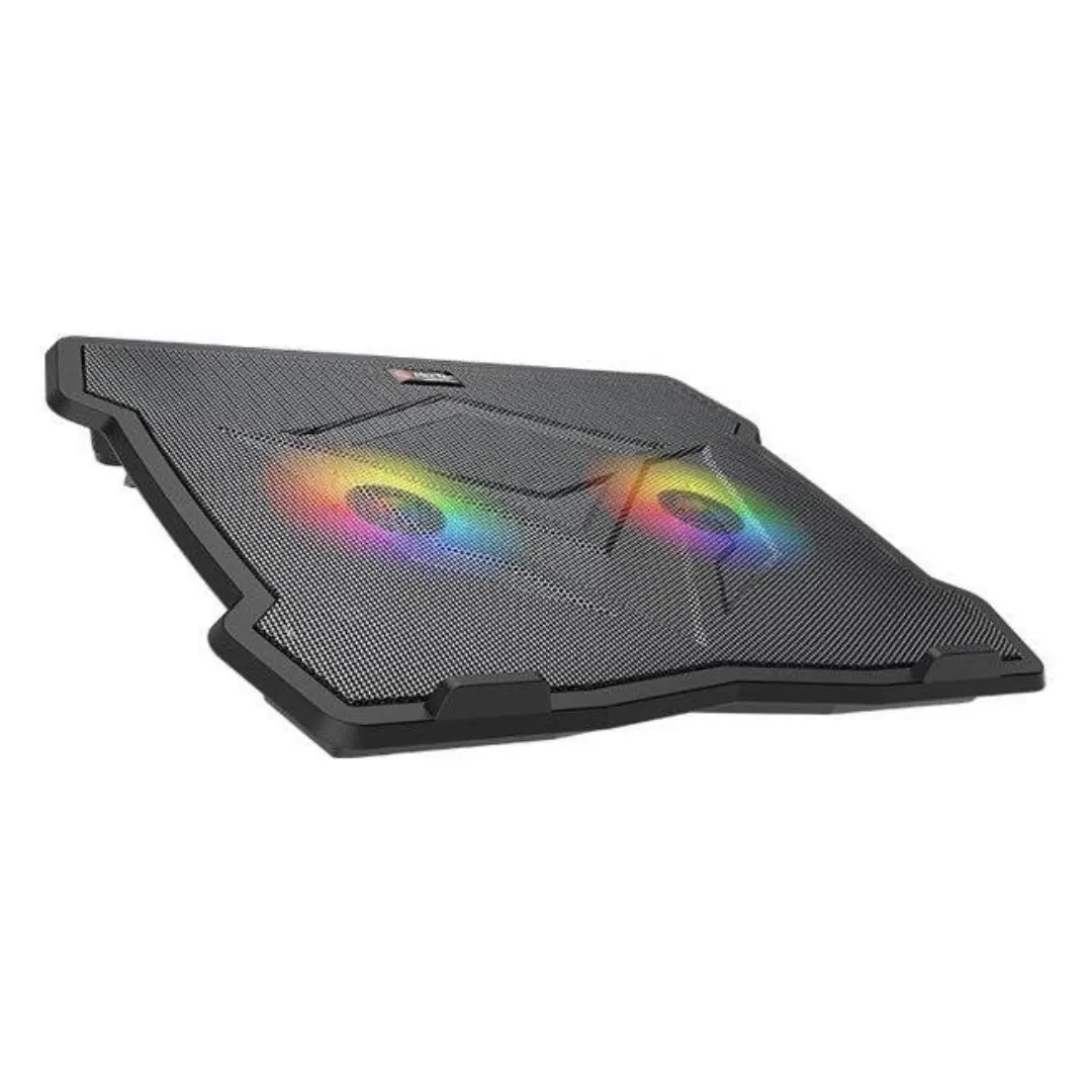 Meetion CP2020 LED Gaming Laptop Cooling Pad Dual Fans 9–14" - Black #