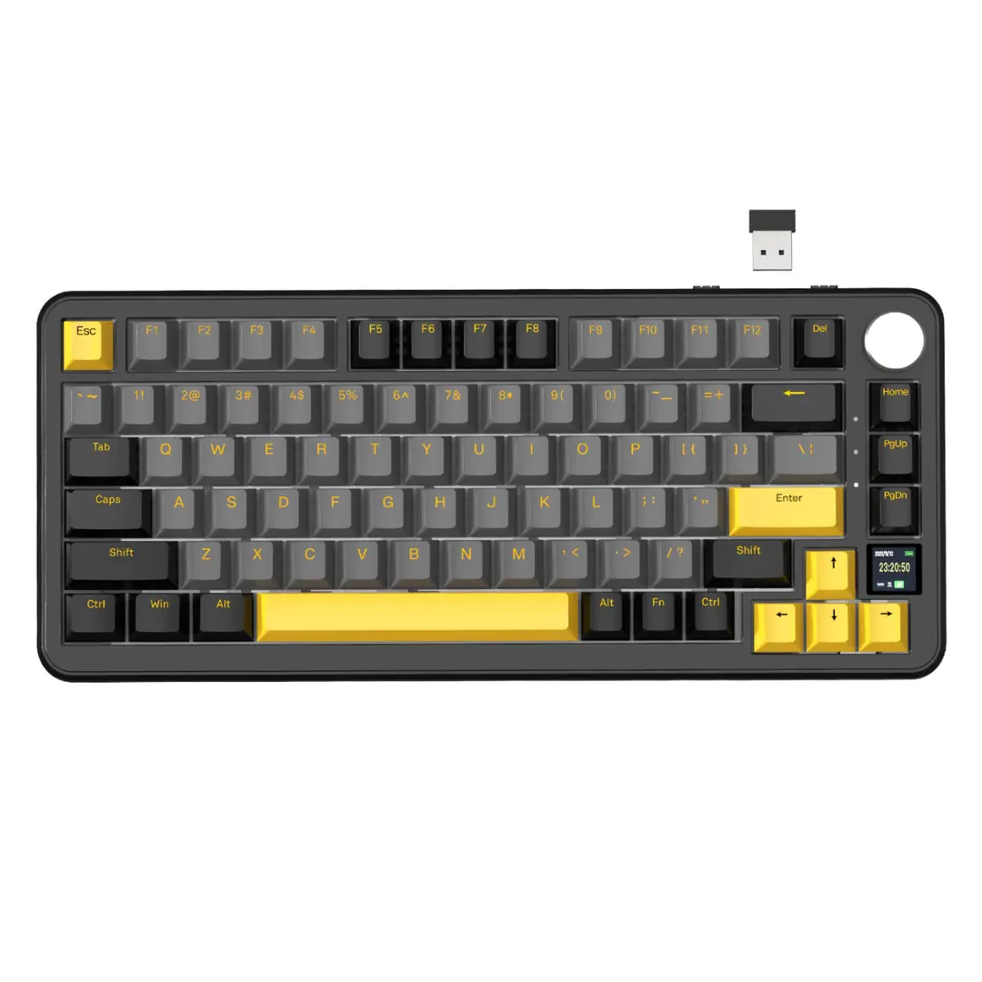 ATTACK SHARK X85PRO 75% Tri-Mode Mechanical Keyboard – Blueberry Linear Switch, TFT Display, RGB, Starry Black