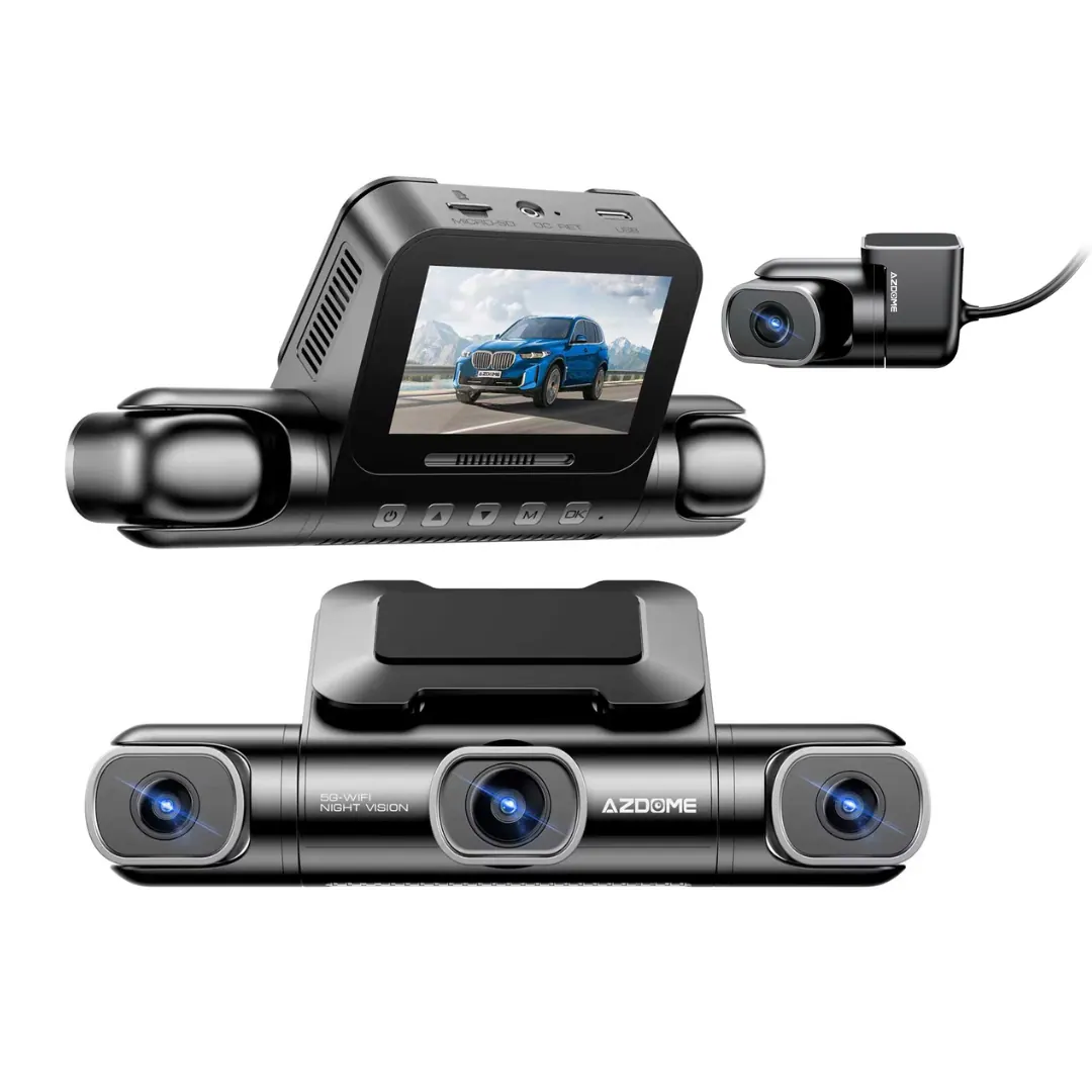 AZDOME M660 4CH 360° Dash Cam 2K Front + 3×1080P with 128GB eMMC, GPS & 5G Wi-Fi – Black
