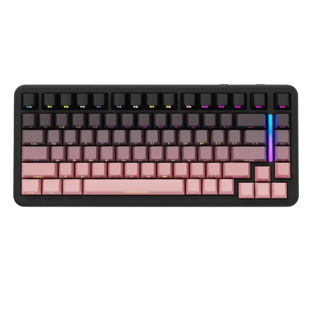 ATTACK SHARK M86 Tri-Mode Mechanical Gaming Keyboard – Blackberry (Gradient Black), 83 Keys, Blueberry Linear Switch, 2.4G + Bluetooth 5.0 + USB-C Wired, RGB, Hot-Swap
