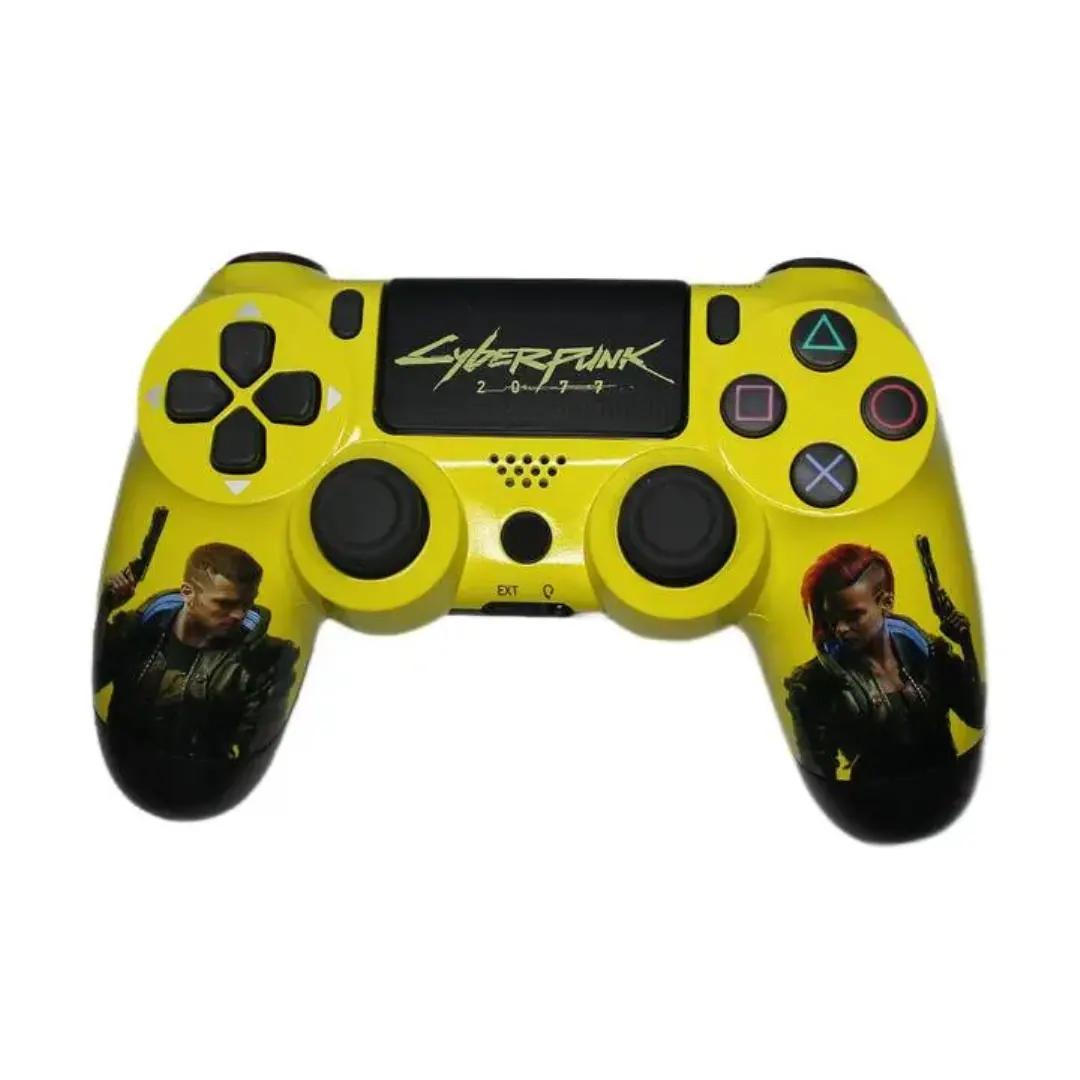 PS4 Wireless Controller – DualShock 4 Style, Cyberpunk 2077-Inspired Design - تجاري