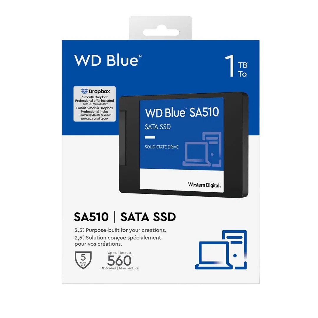 WD Blue SA510 WDS100T3B0A 1TB 2.5-Inch SATA III Internal SSD – Up to 560MB/s