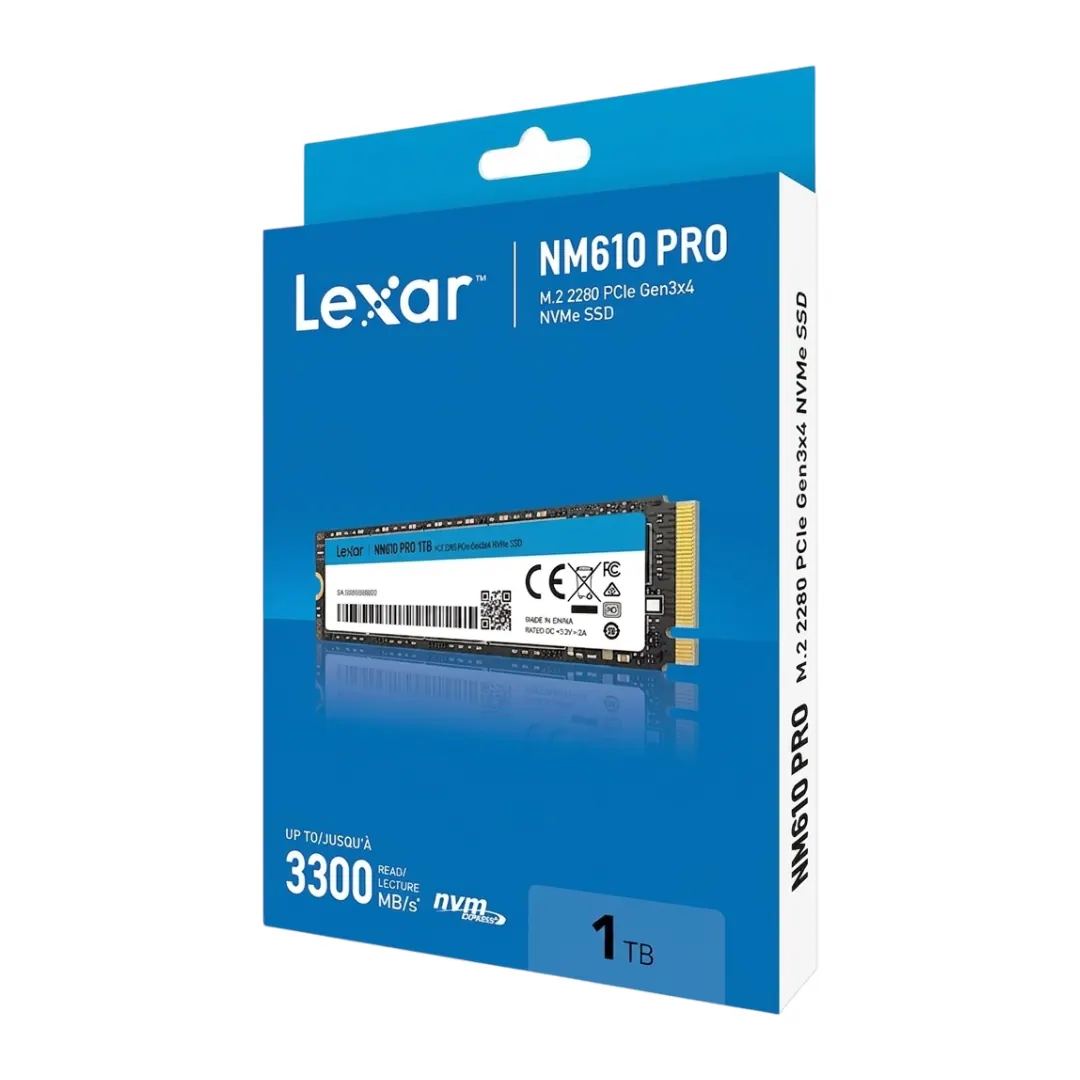 Lexar NM610 PRO 1TB M.2 2280 PCIe Gen3 x4 NVMe SSD – Up to 3300MB/s