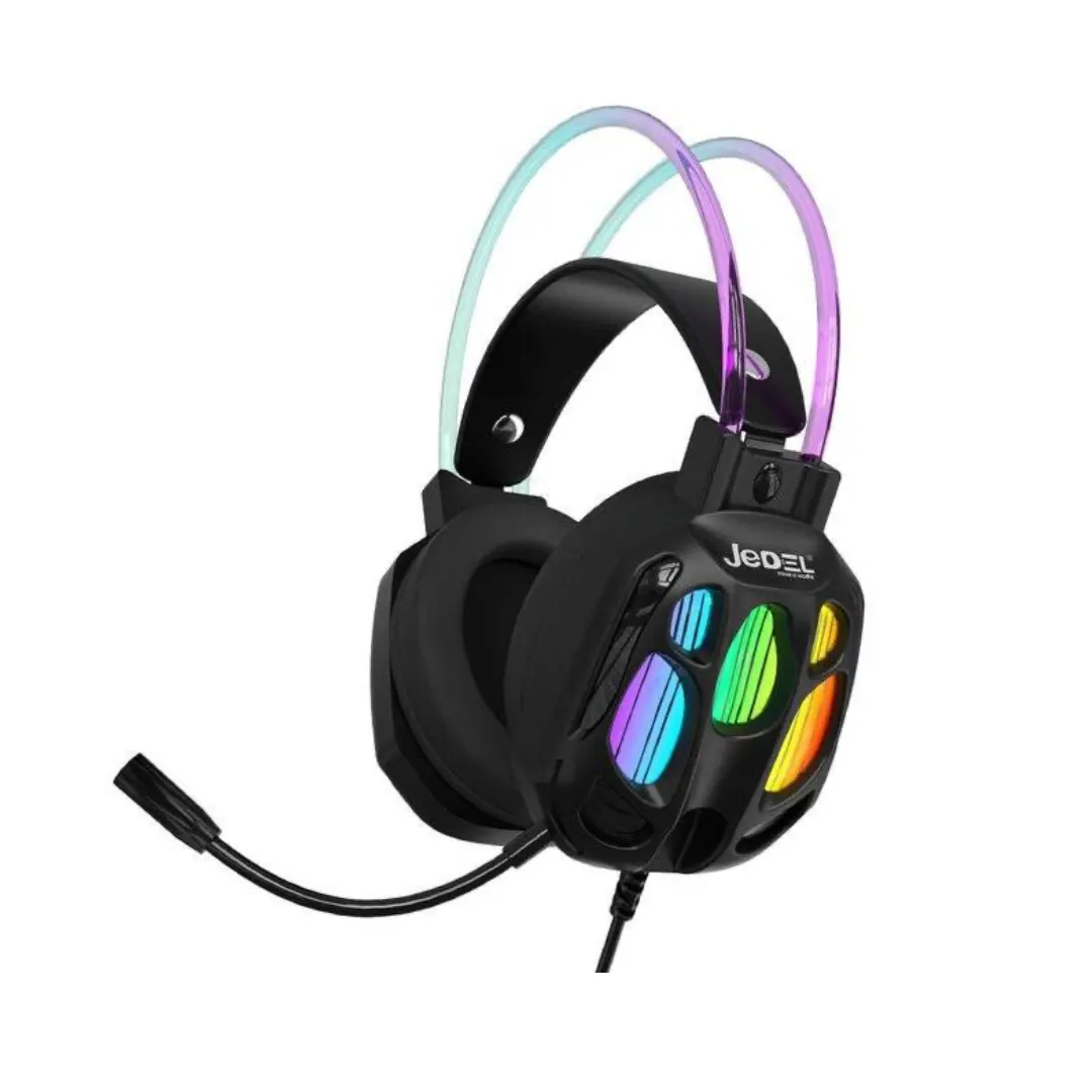 Jedel GH-619 USB 7.1 RGB Wired Gaming Headset with 50mm Drivers – Black