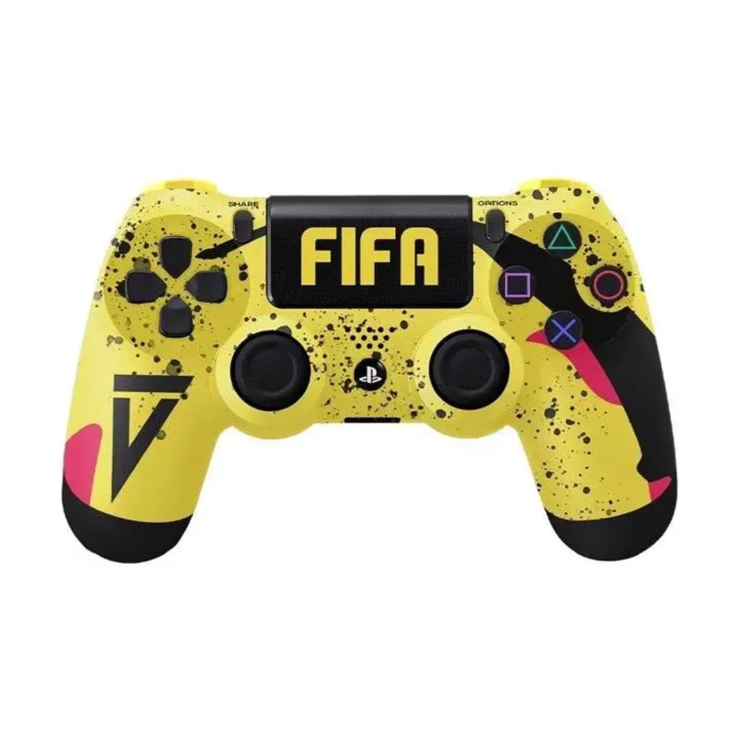 PS4 DualShock 4-Style Wireless Controller FIFA Design – Yellow/Black - تجاري