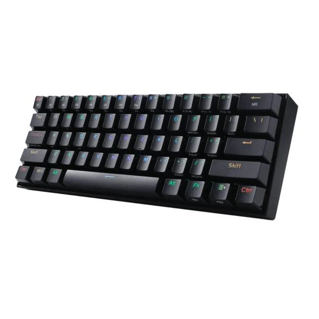 Redragon Draconic Pro K530RGB-PRO 60% RGB Blue Switch Tri-Mode Mechanical Gaming Keyboard – Black