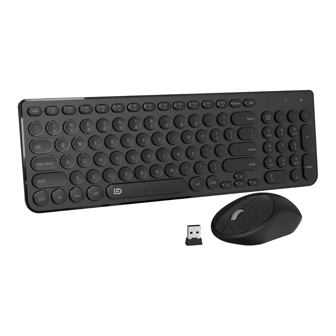 Fude iK6630 2.4G Wireless Keyboard & Mouse Combo Round Keys
