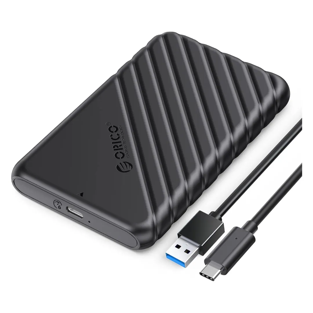 ORICO 25PW1-C3 USB-C 2.5-inch SATA HDD SSD Enclosure USB 3.1 Gen 1 5Gbps UASP - Black