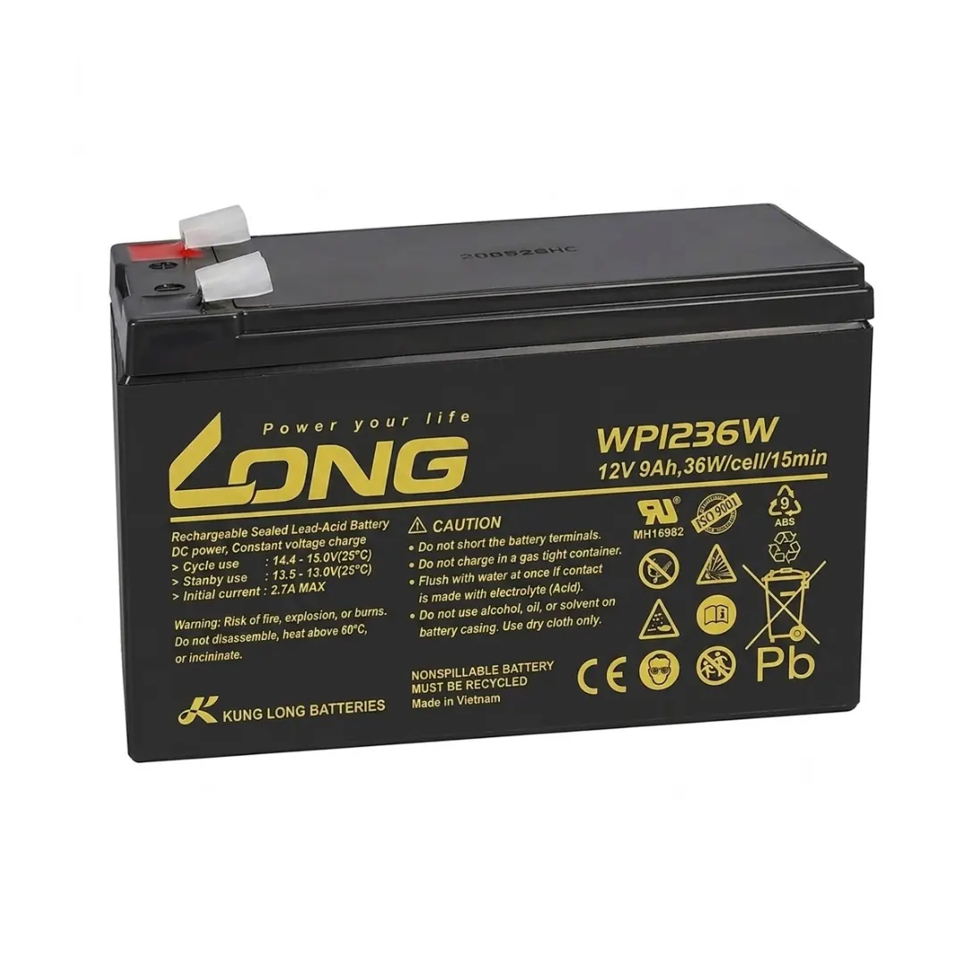 LONG WP1236W 12V 9Ah Sealed Lead-Acid Rechargeable Battery