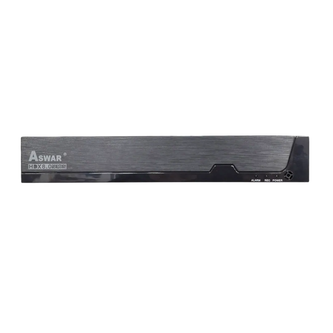 Aswar AS-HDX8-DVR4A HDX Series 4-Channel 8MP H.265 DVR Recorder up to 10TB HDD – Black