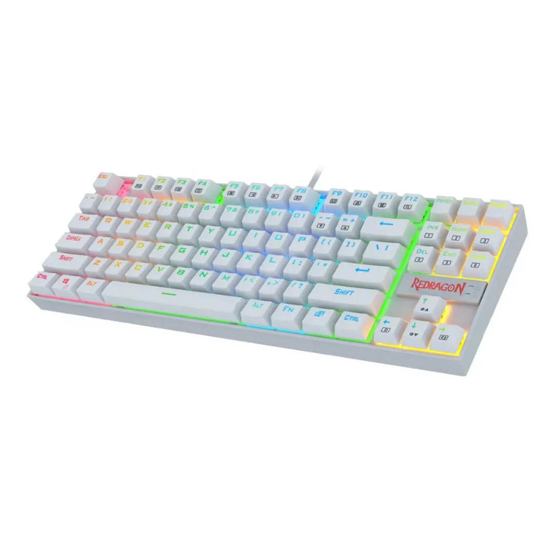 Redragon Kumara K552W RGB Blue Switch Wired Mechanical Gaming Keyboard – White