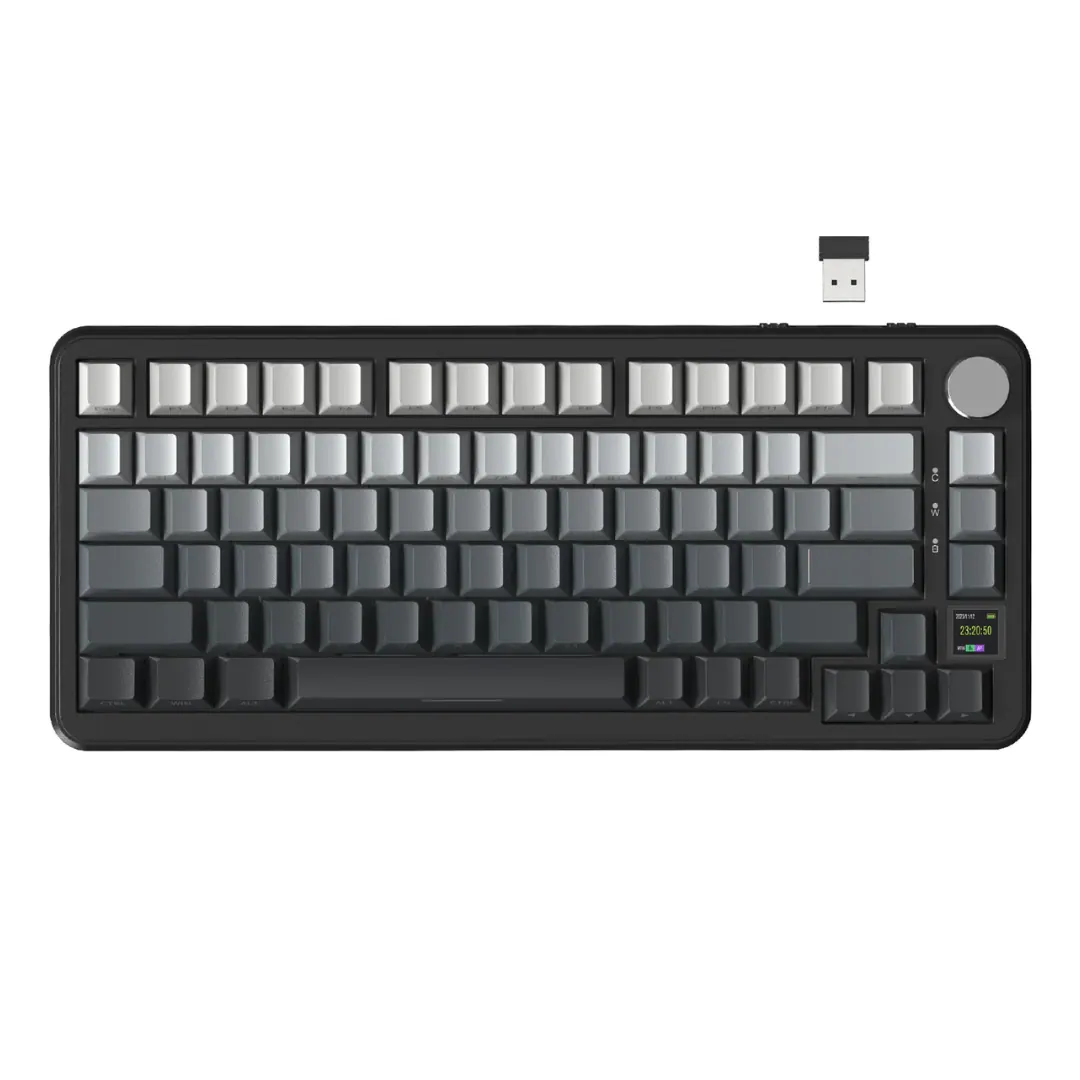 ATTACK SHARK X85PRO 75% Tri-Mode Mechanical Keyboard – 81 Keys + Knob, Blueberry Linear Switch, Side-Printed Moonlight, RGB