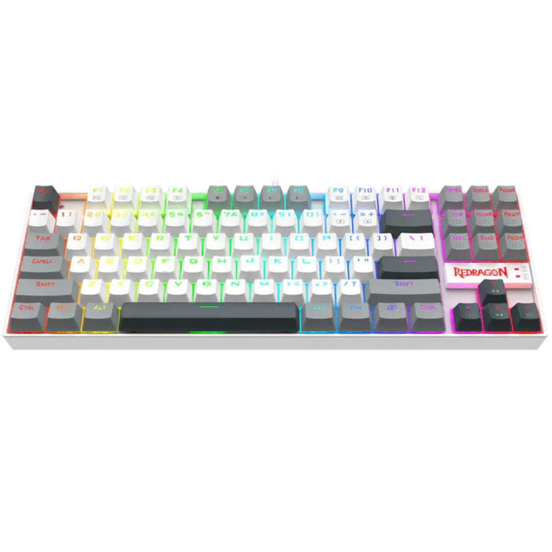 Redragon K552WGL-RGB Kumara Red SwitchTKL Mechanical Gaming Keyboard – White/Grey