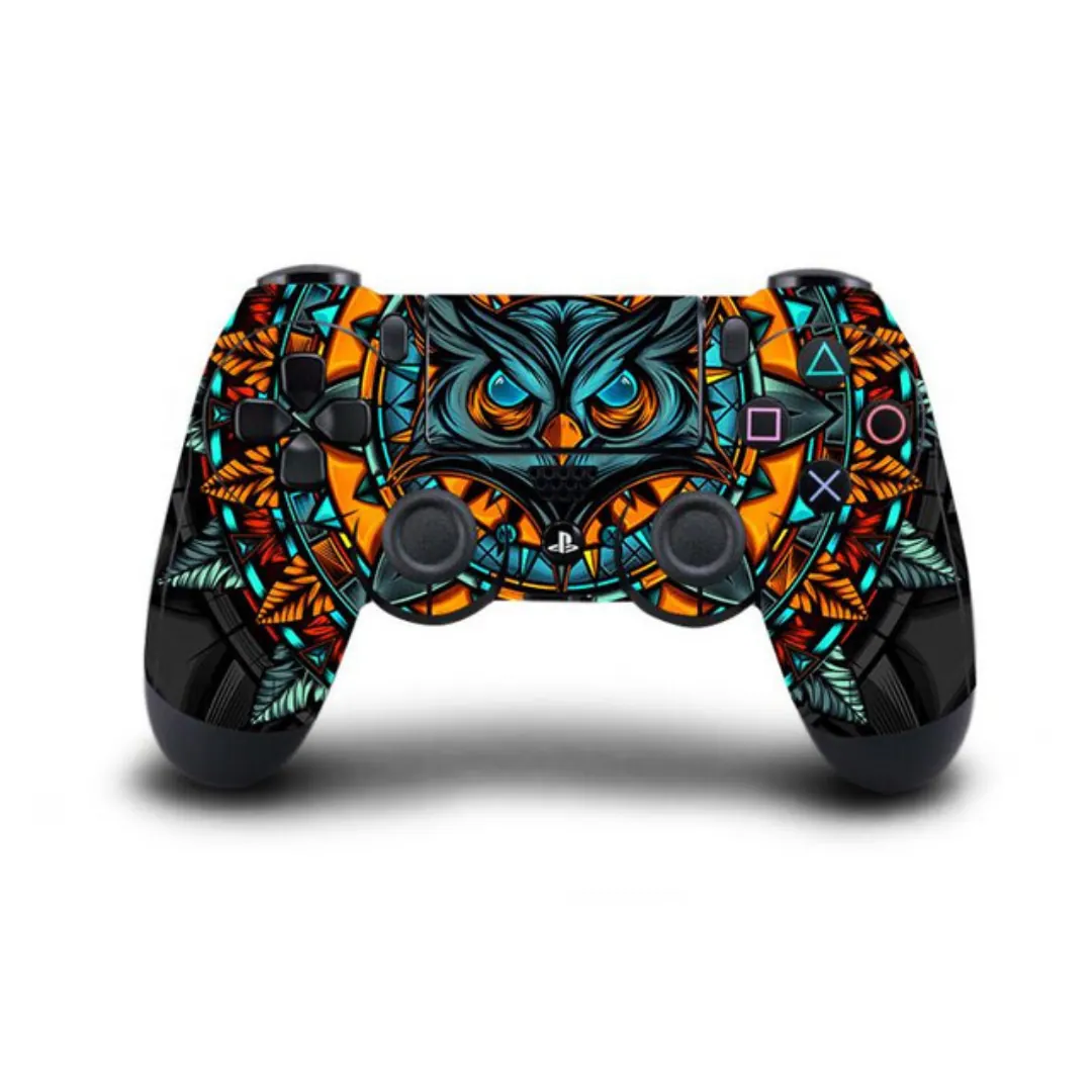 PS4 Wireless Controller – DualShock 4 Style, Teal & Orange Owl Design -  تجاري