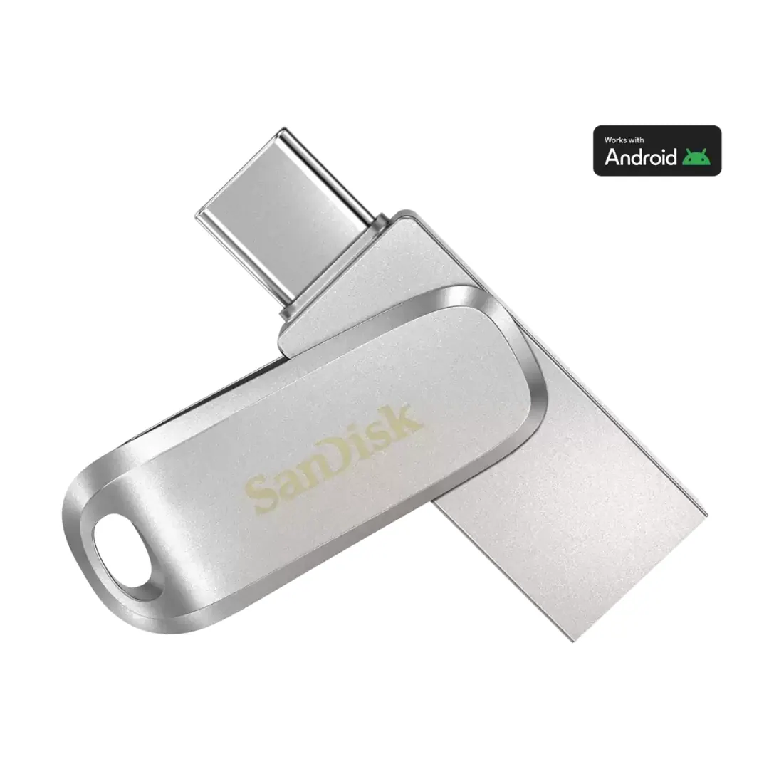 SanDisk Ultra Dual Drive Luxe 256GB USB-C USB-A Flash Drive USB 3.2 Gen 1 - Silver