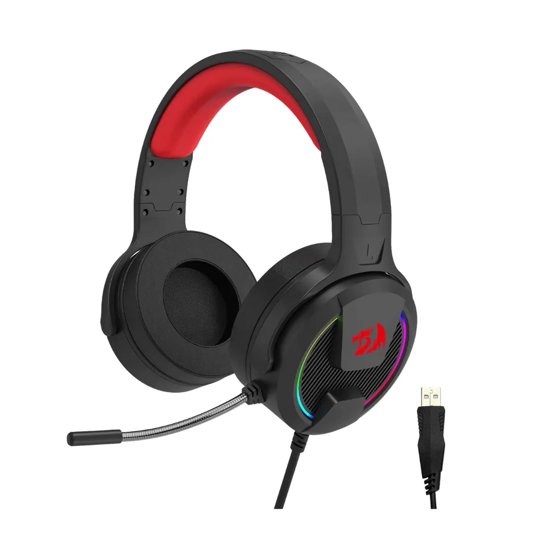 Redragon Rebellion H315-RGB USB Wired Gaming Headset – Virtual 7.1 Surround Sound, 40mm Drivers, RGB
