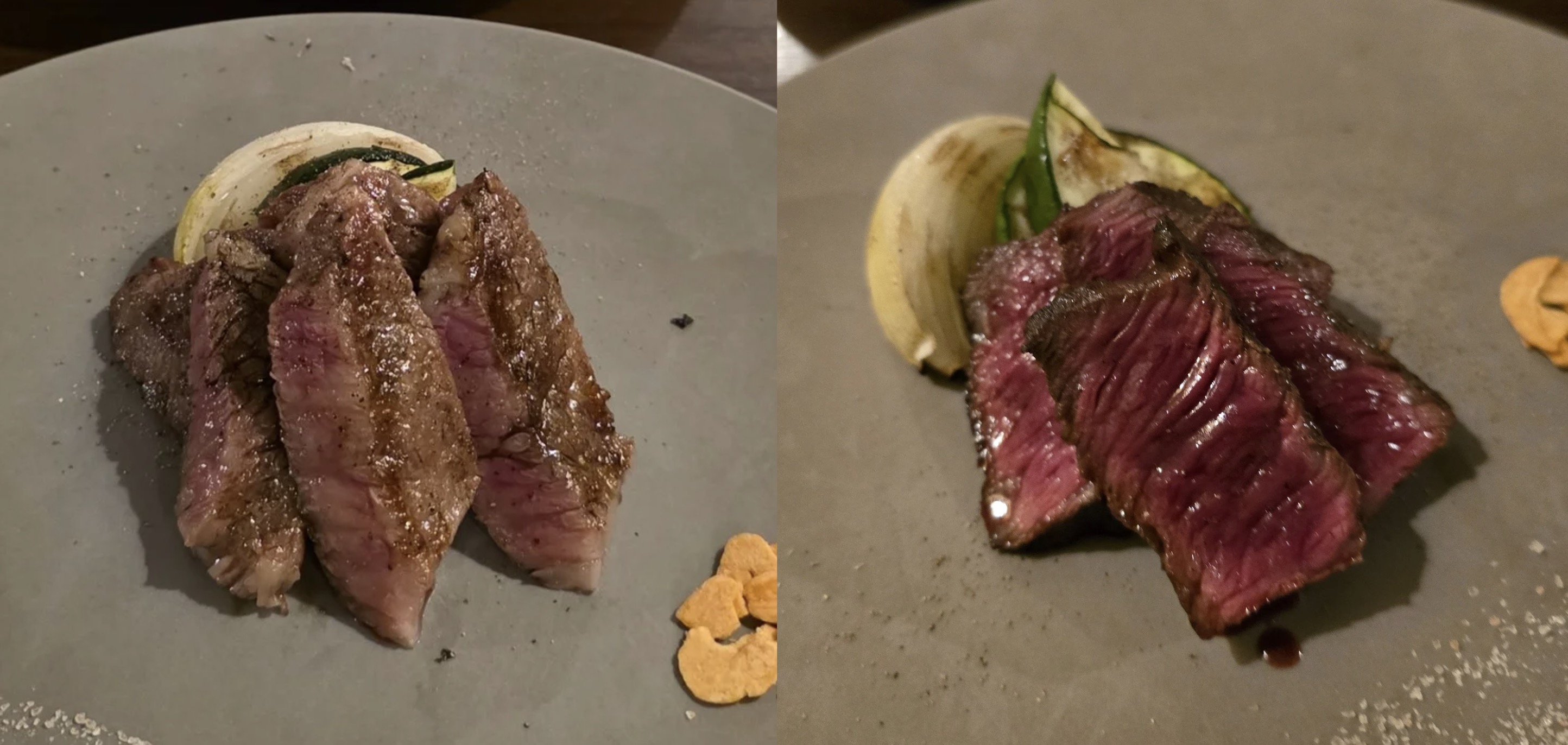 神戸牛ステーキ Vesta - A5 神戶牛稀少部位牛排 (80g,左)、A5 神戶牛臀肉牛排 (80g,右)