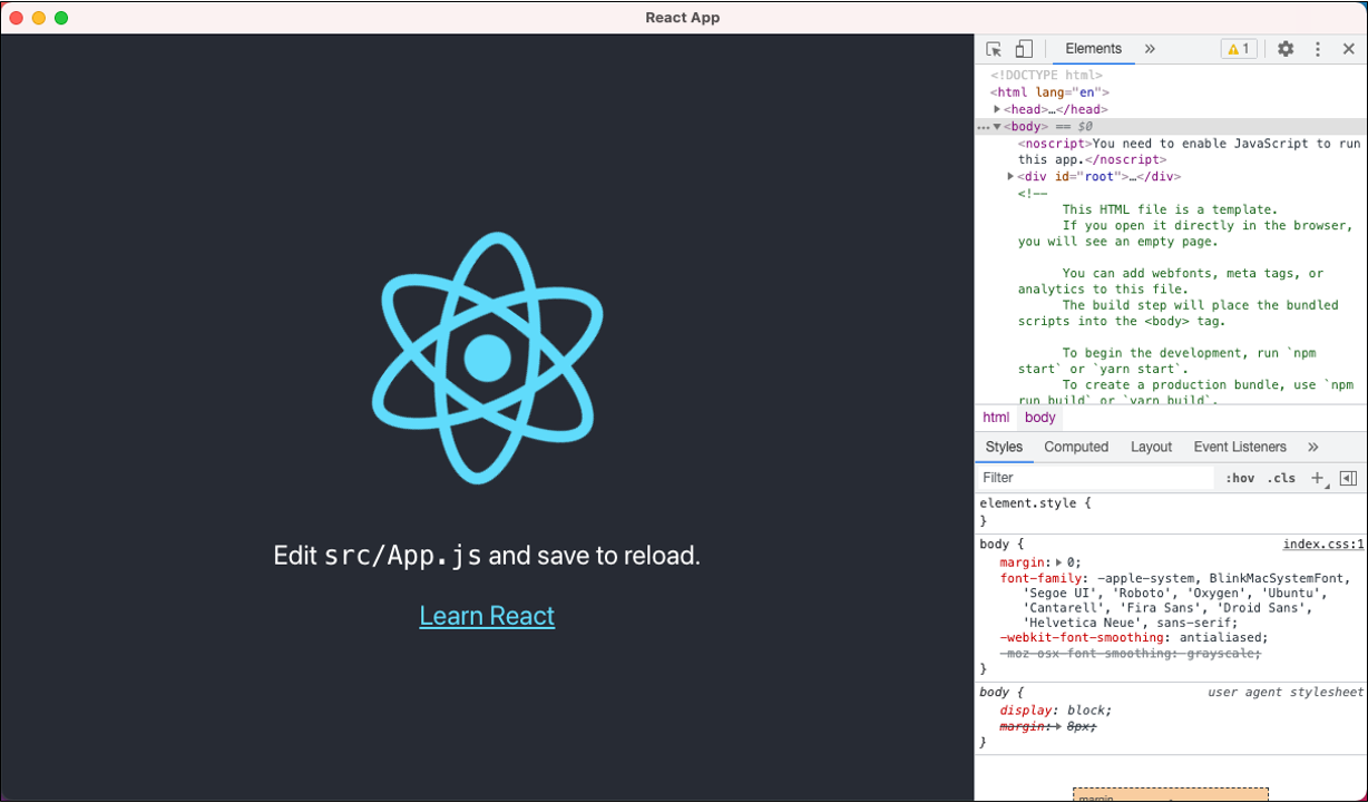 基於 React 的 Electron 桌面應用程式運行