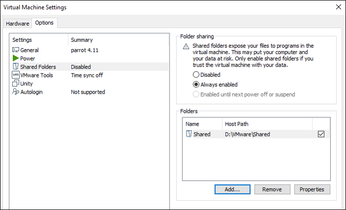Host 共享資料夾