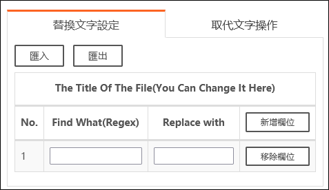 替換文字設定