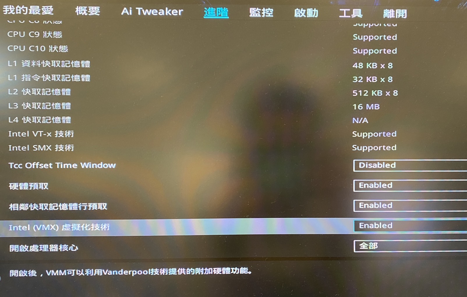 啟用 Intel CPU 虛擬化技術