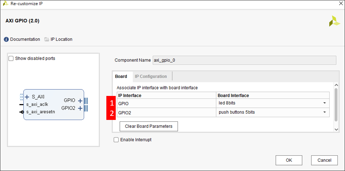 GPIO IP 設定畫面