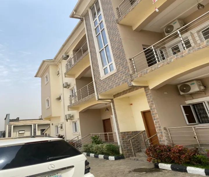 A fully furnished six units of three bedroom block of flat with serviced apartment in Jahi .