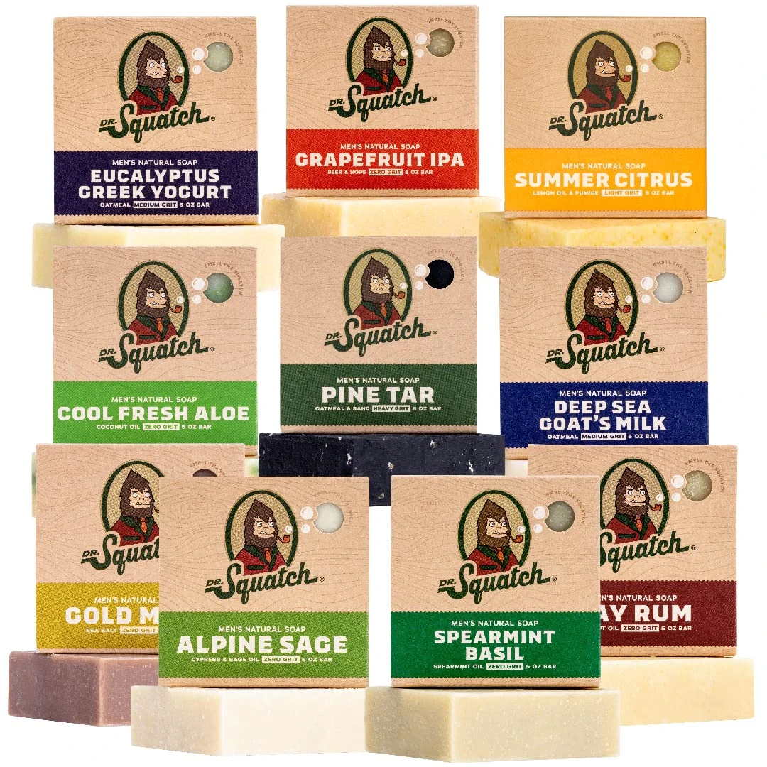 Dr. Squatch Natural Men's Bar Soap Gift Set (10-Pack)